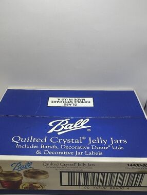 Vintage Ball Quilted Crystal Jelly Jars - Blue Box, NEW.